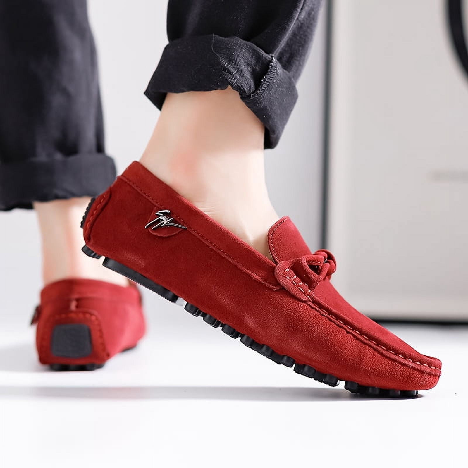 Big Size Men's Casual Loafers Slip On Leather Shoes Comfortable Lightweight Driving Shoes Male Moccasins Classic Penny Loafer Flats Boat Shoes Outdoor Walking Shoes