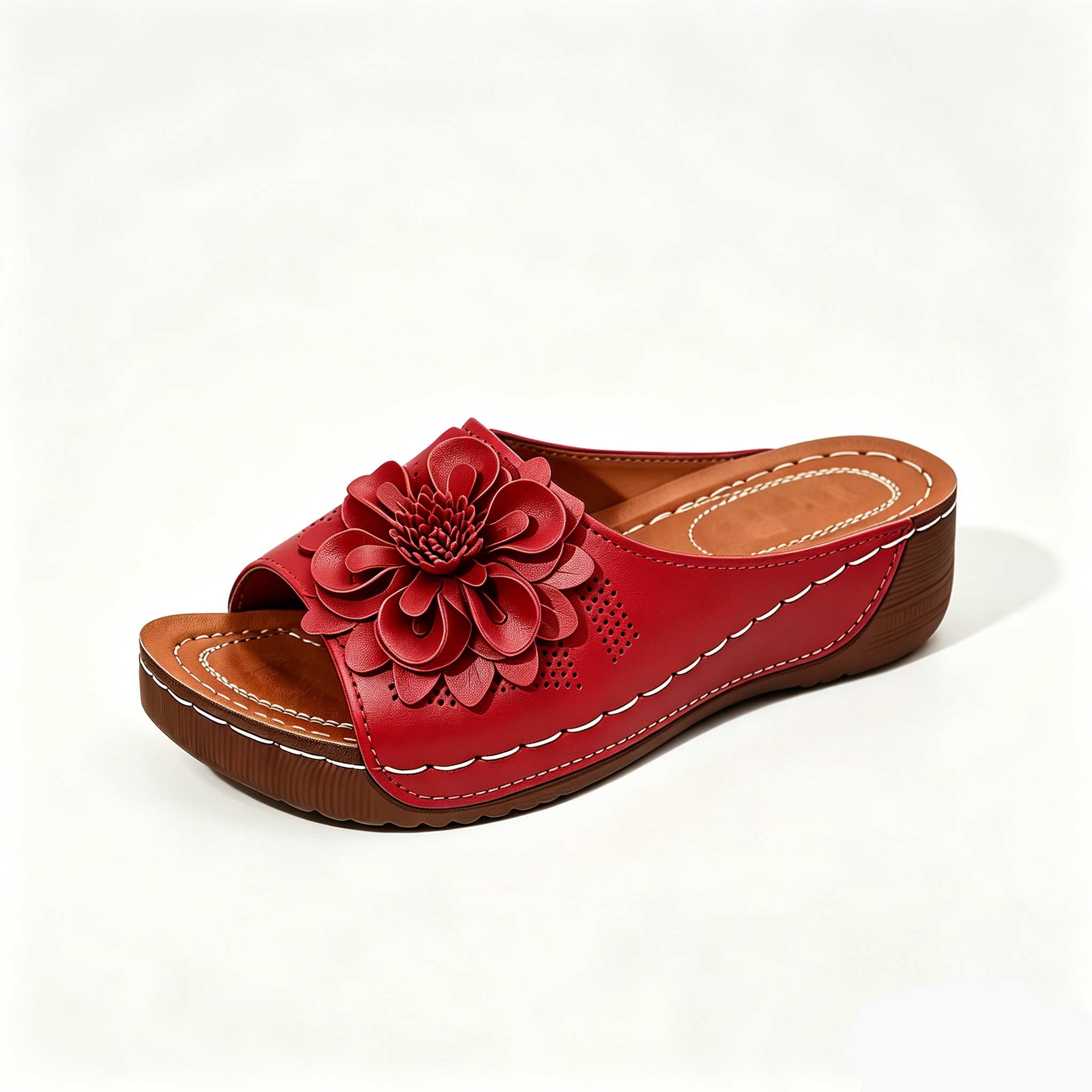 Women's Floral Decor Comfort Wedge Sandals