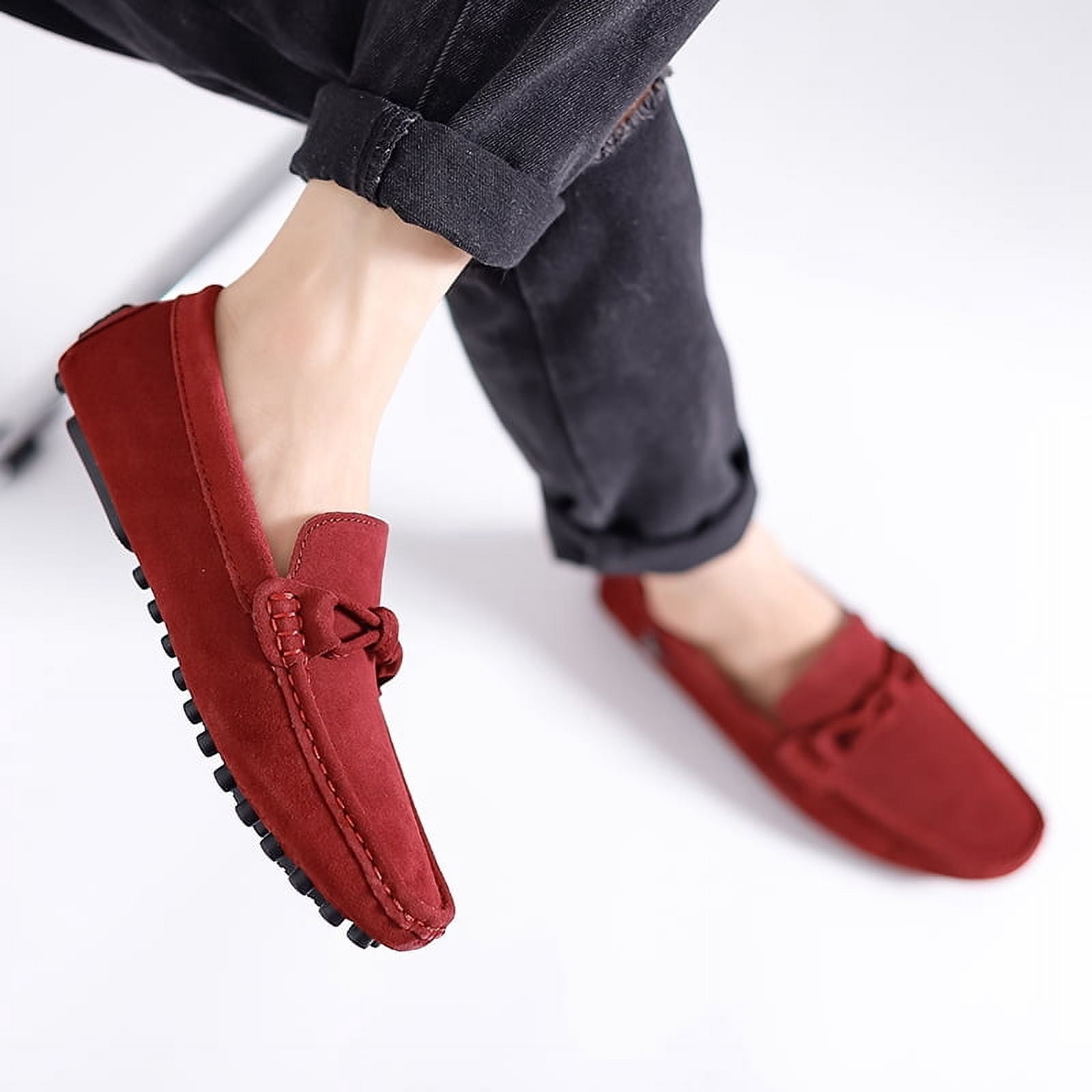 Big Size Men's Casual Loafers Slip On Leather Shoes Comfortable Lightweight Driving Shoes Male Moccasins Classic Penny Loafer Flats Boat Shoes Outdoor Walking Shoes