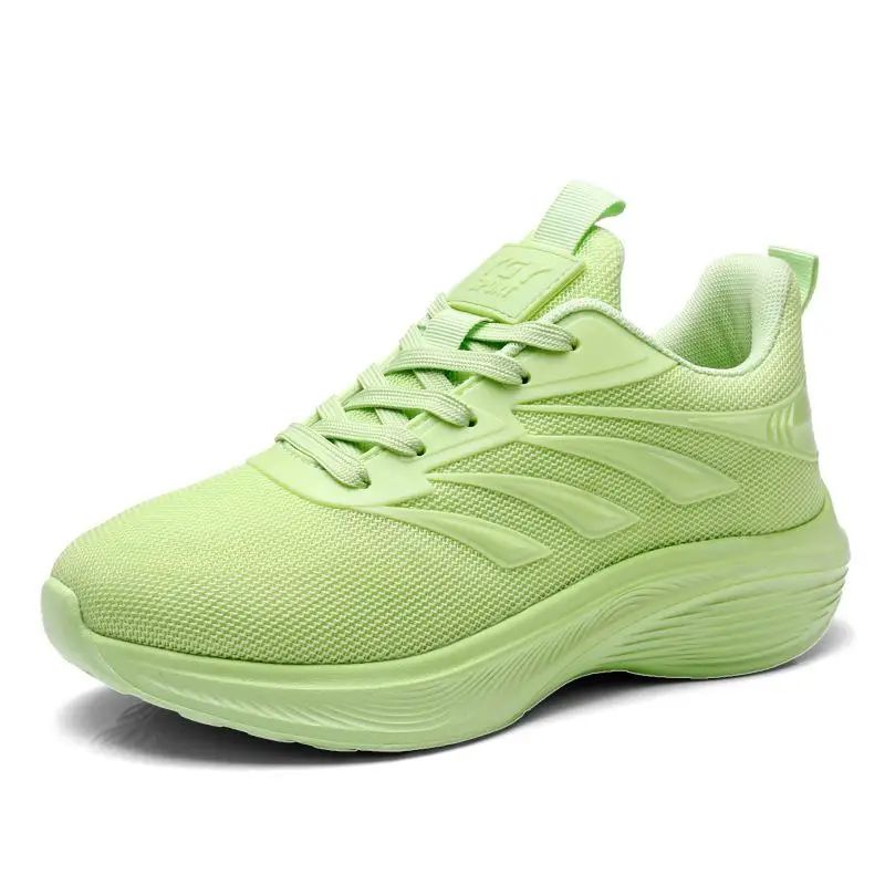 Orange Casual Shoes Women Breathable Mesh Thick Sole Sneakers Ladies Tennis Shoes Lightweight 2026 Spring Outdoors Walking Shoes