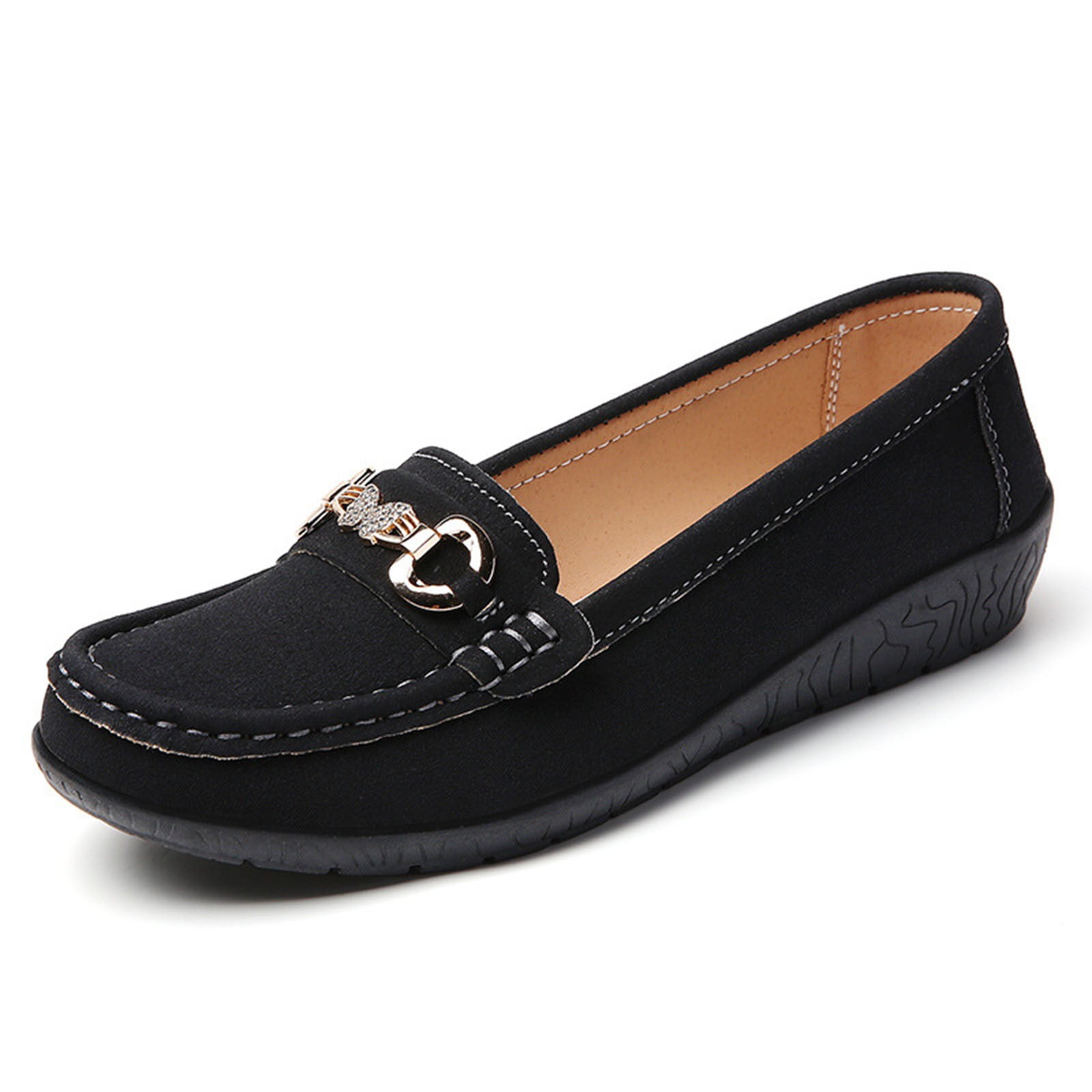 Wine Flocked Slip On Loafers For Women With Non Slip Bottom Lightweight And Comfortable Ideal For Daily Use And Light Activities