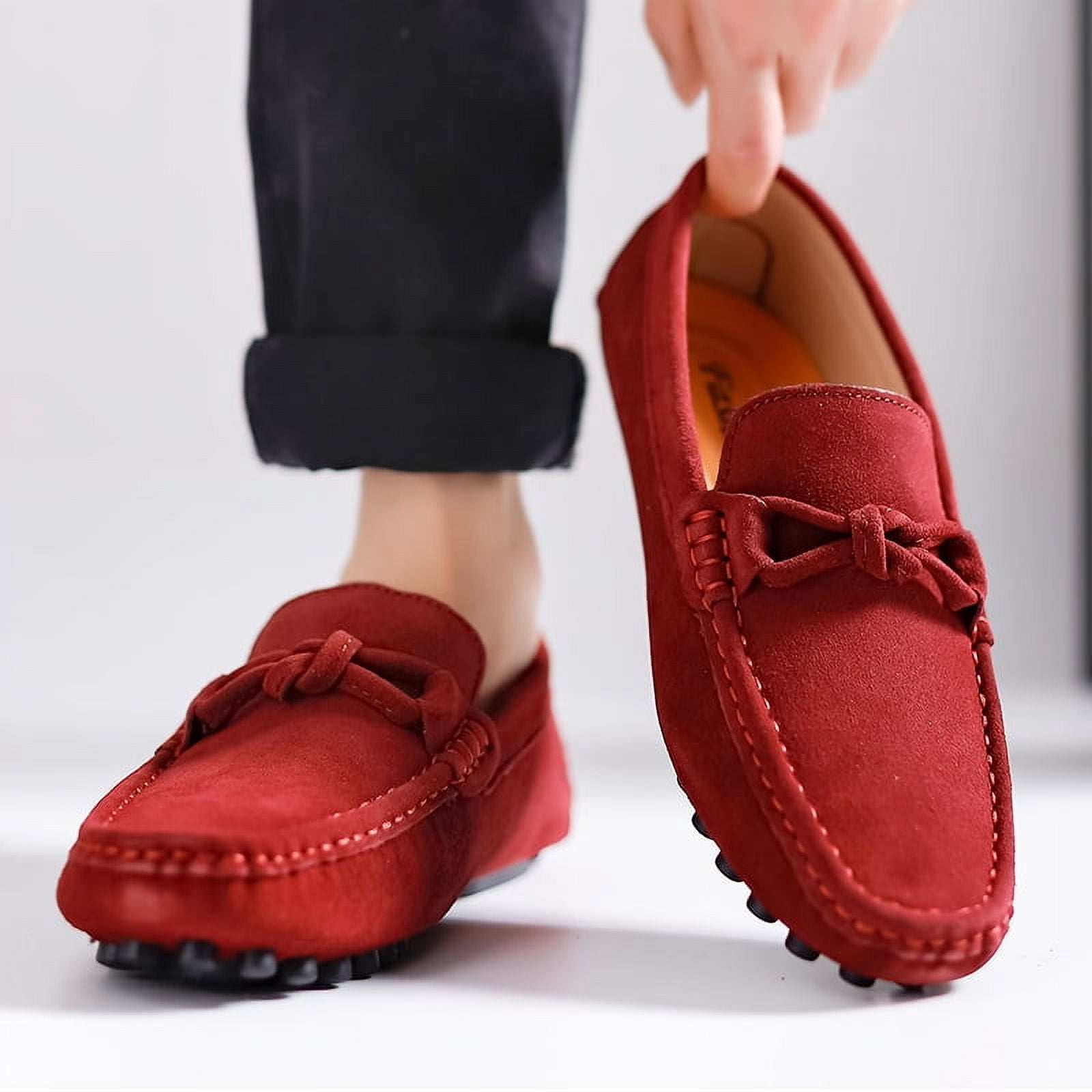 Big Size Men's Casual Loafers Slip On Leather Shoes Comfortable Lightweight Driving Shoes Male Moccasins Classic Penny Loafer Flats Boat Shoes Outdoor Walking Shoes