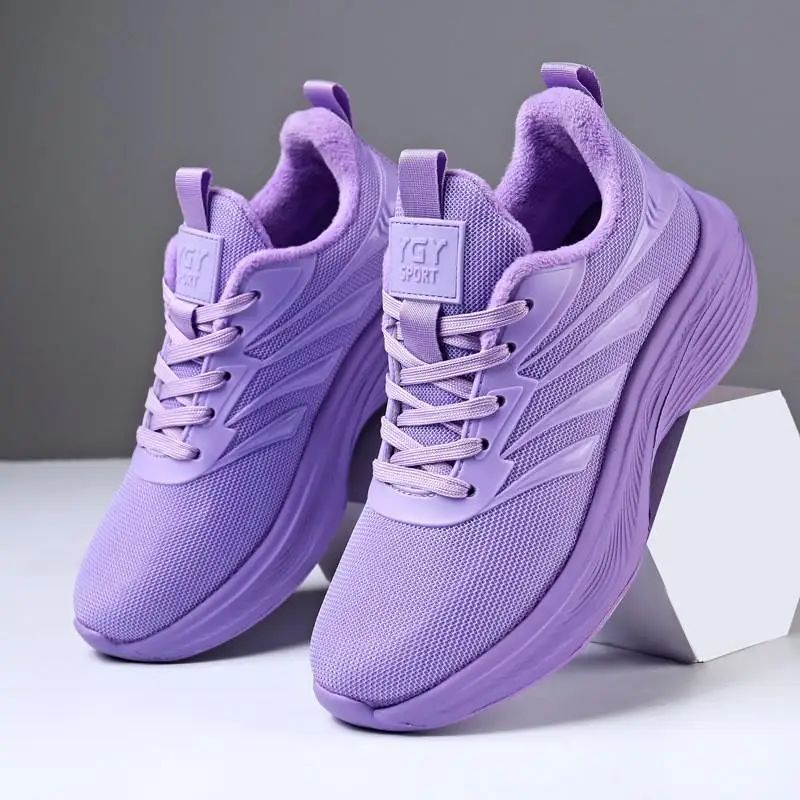Orange Casual Shoes Women Breathable Mesh Thick Sole Sneakers Ladies Tennis Shoes Lightweight 2026 Spring Outdoors Walking Shoes