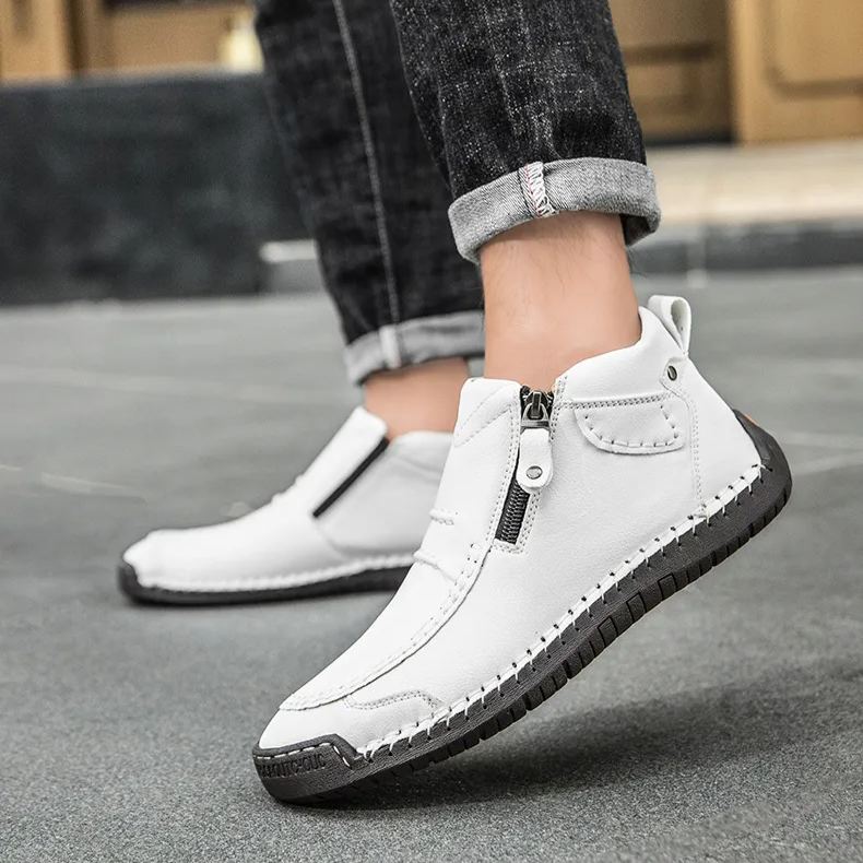 🔥Last Day Deals🔥Handmade Suede High Boots for Men Waterproof Leather Sneakers