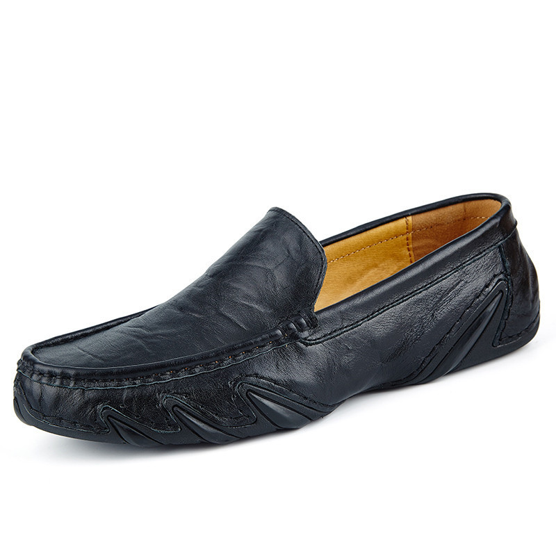 Men's Fashion Leather Soft Flat Loafers Comfortable Casual Soft Sole Non-Slip Driving Walking Shoes