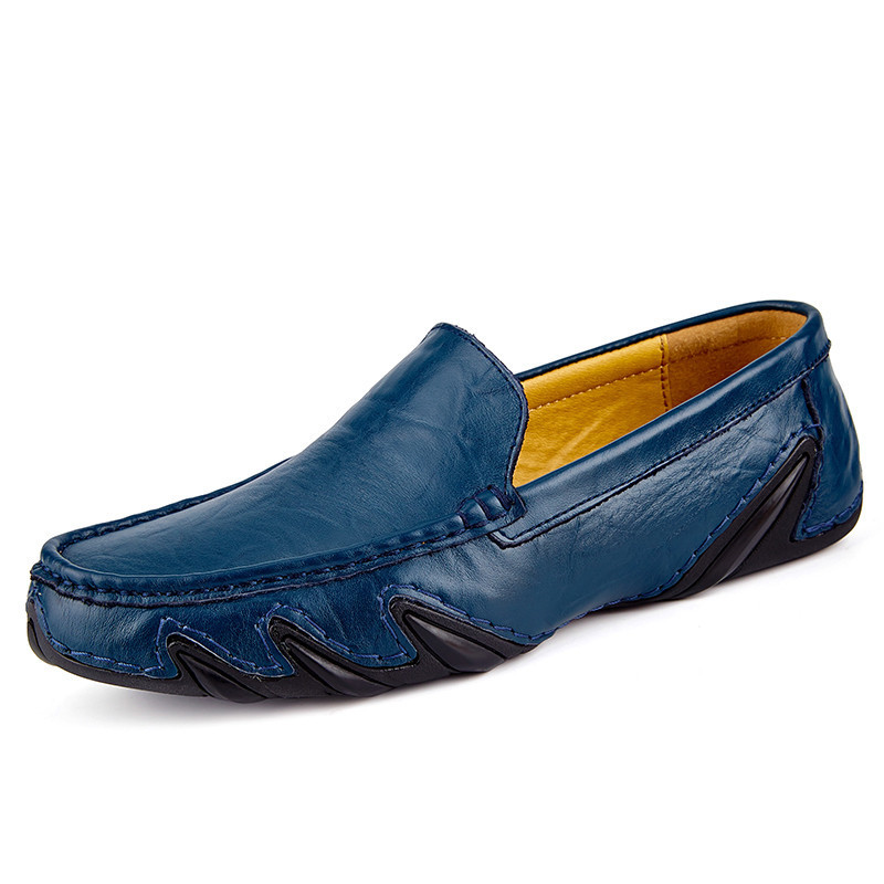 Men's Fashion Leather Soft Flat Loafers Comfortable Casual Soft Sole Non-Slip Driving Walking Shoes