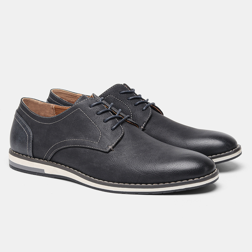 Extra Wide Men’s Leather Shoes – Breathable & Comfortable Casual Footwear