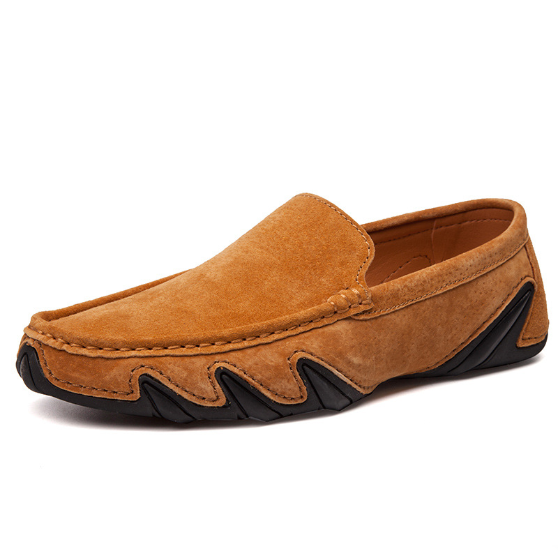 Men's Fashion Leather Soft Flat Loafers Comfortable Casual Soft Sole Non-Slip Driving Walking Shoes