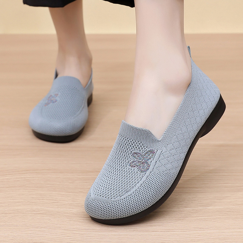 Chaussures à enfiler pour femme - En maille respirante - Semelle souple antidérapante - Chaussures de marche décontractées - Couleur unie - Légères - Confortables - Pour le jogging, l'entraînement, la