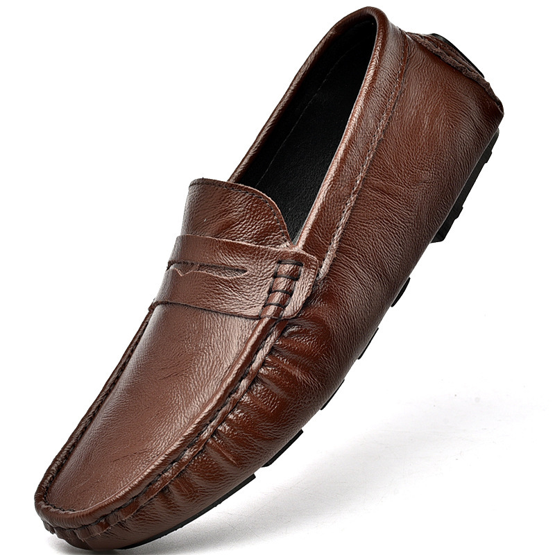 LEADER SHOW Men's Casual Loafers Moccasin Slip on Flats Boat Casual Dress Driving Shoes