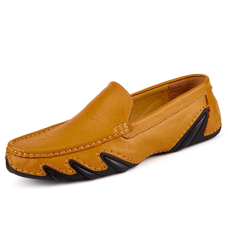 Men's Fashion Leather Soft Flat Loafers Comfortable Casual Soft Sole Non-Slip Driving Walking Shoes