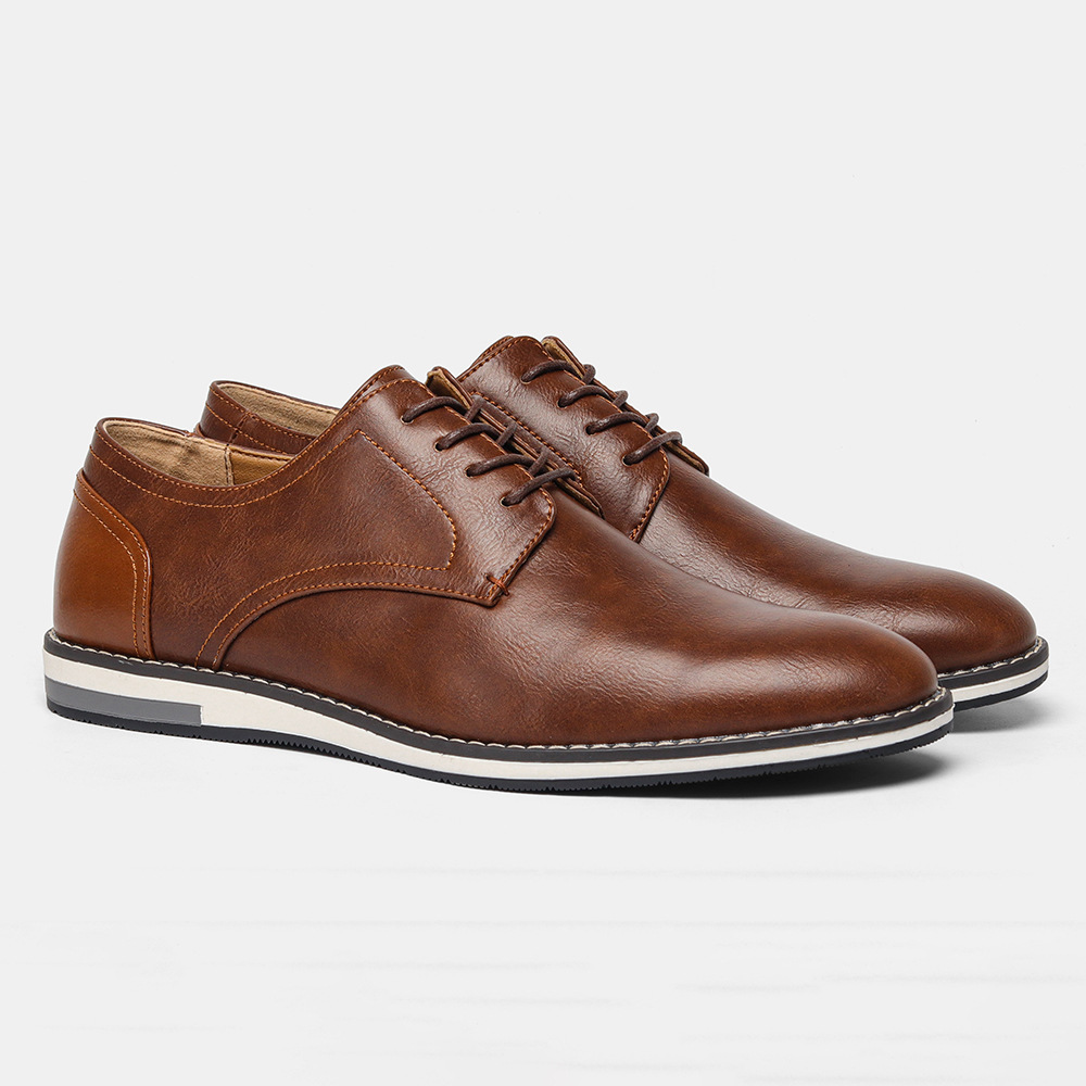 Extra Wide Men’s Leather Shoes – Breathable & Comfortable Casual Footwear