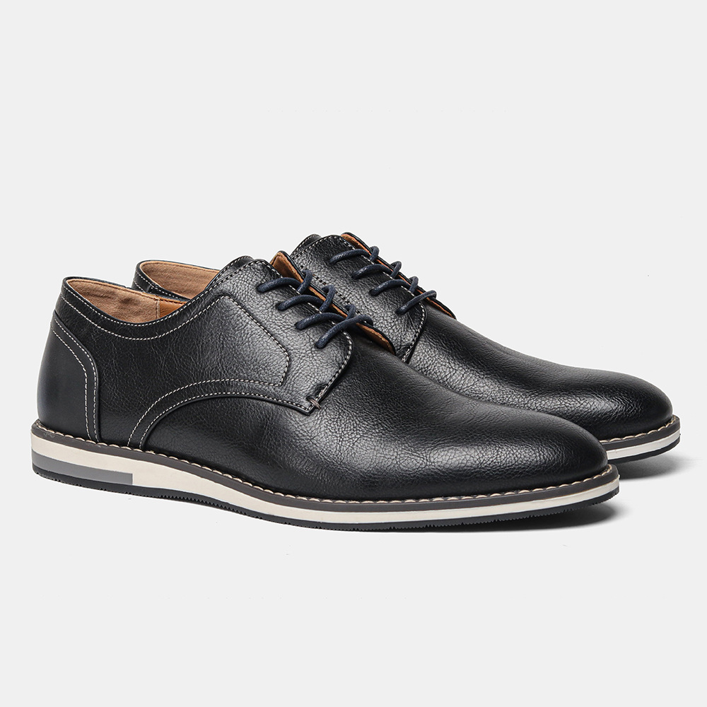 Extra Wide Men’s Leather Shoes – Breathable & Comfortable Casual Footwear