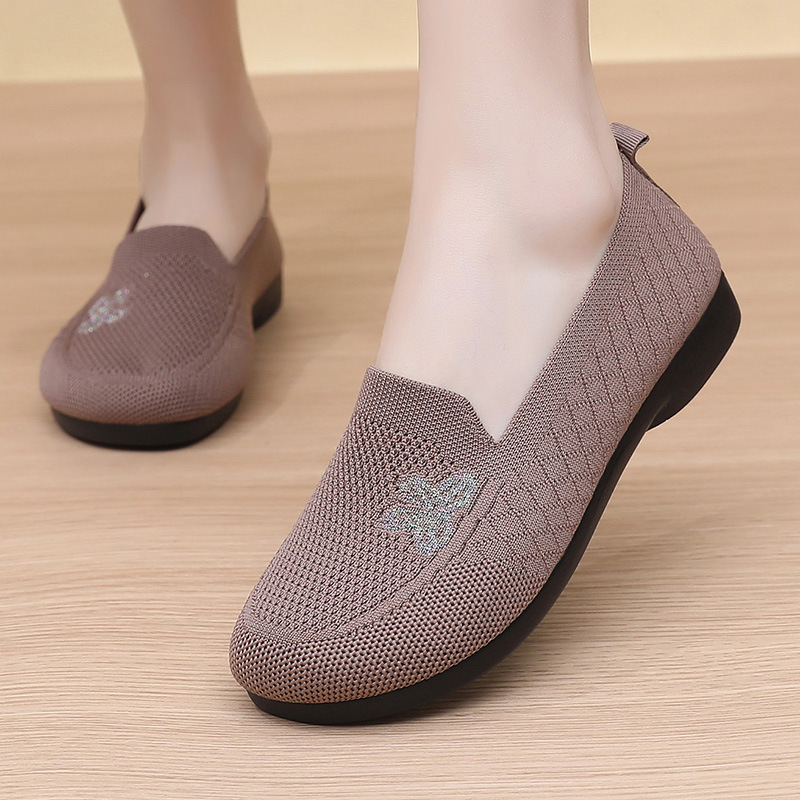 Chaussures à enfiler pour femme - En maille respirante - Semelle souple antidérapante - Chaussures de marche décontractées - Couleur unie - Légères - Confortables - Pour le jogging, l'entraînement, la