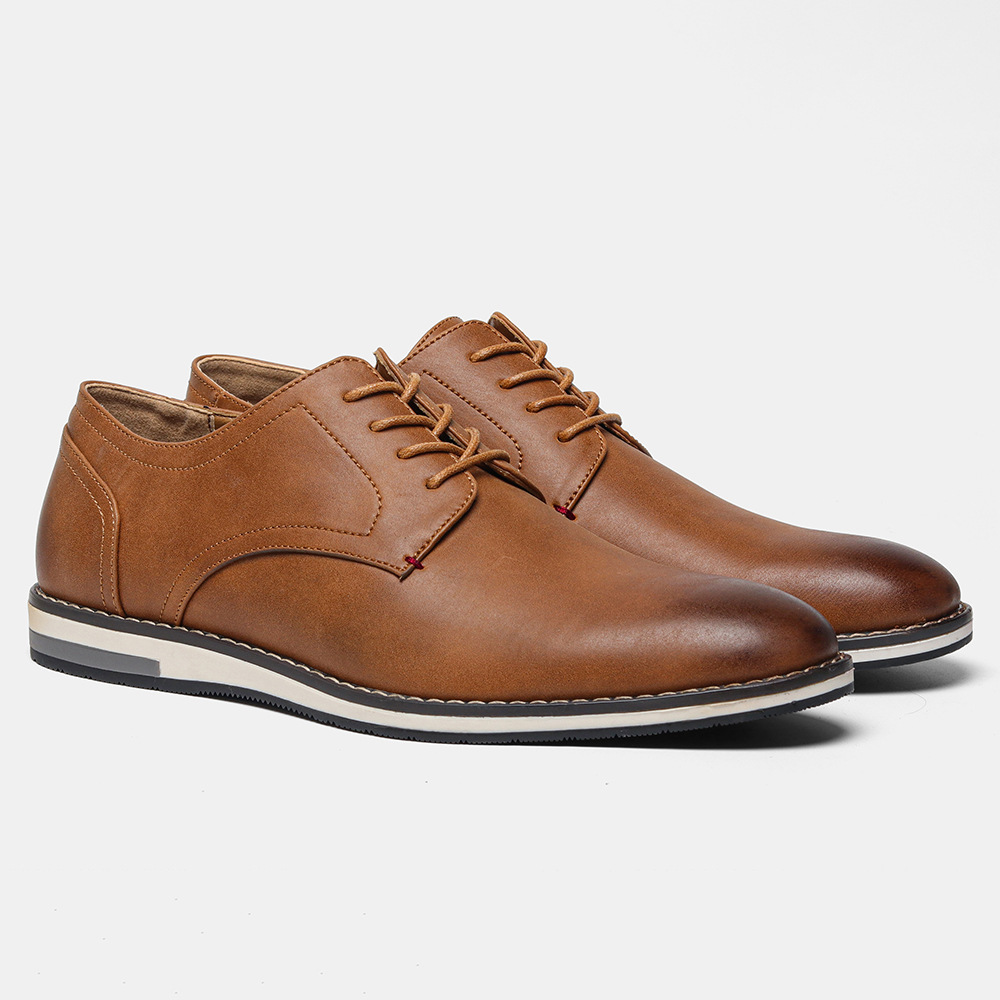 Extra Wide Men’s Leather Shoes – Breathable & Comfortable Casual Footwear