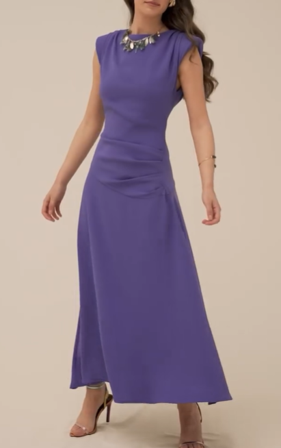 Vestido corto azul hombros