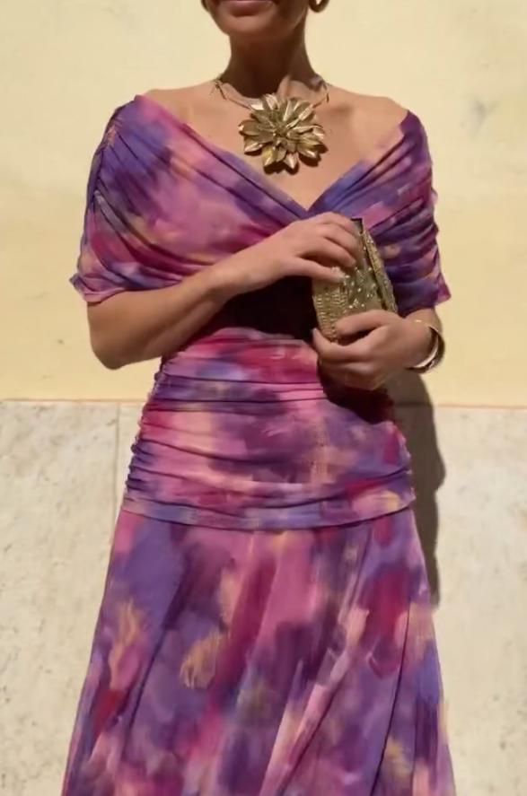 Dreamy tie-dye wrap dress