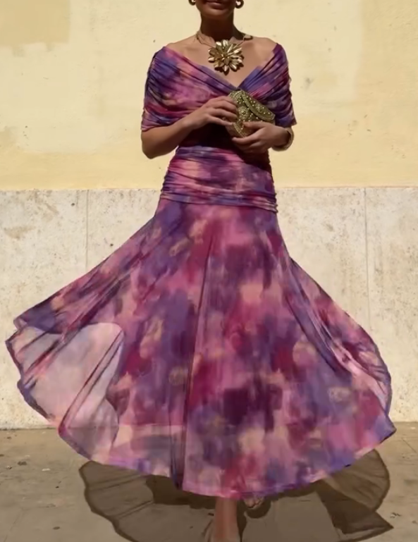 Dreamy tie-dye wrap dress