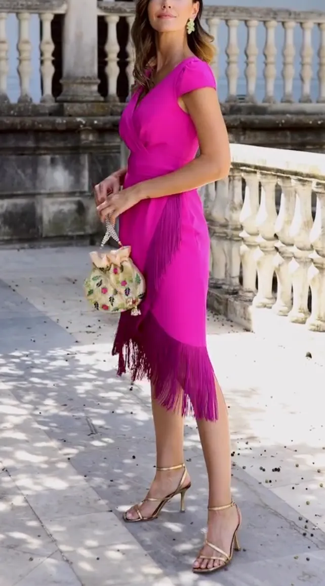Lolita midi dress with fringes