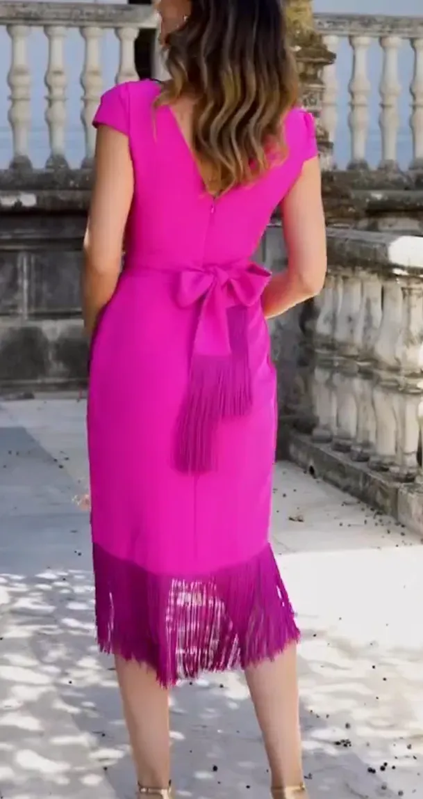 Lolita midi dress with fringes