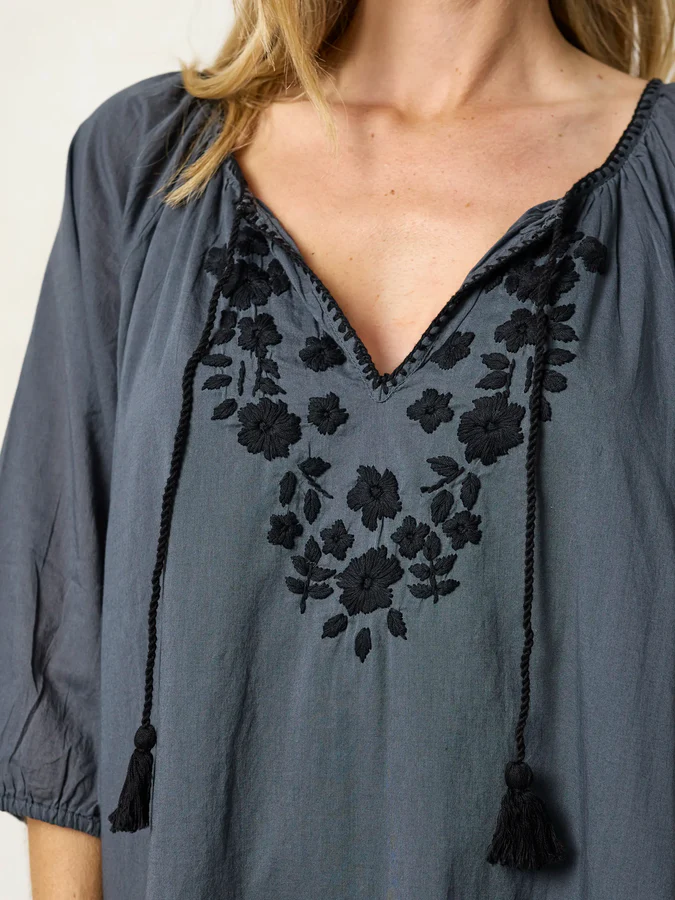 Christie Embroidered Cotton Maxi Dress