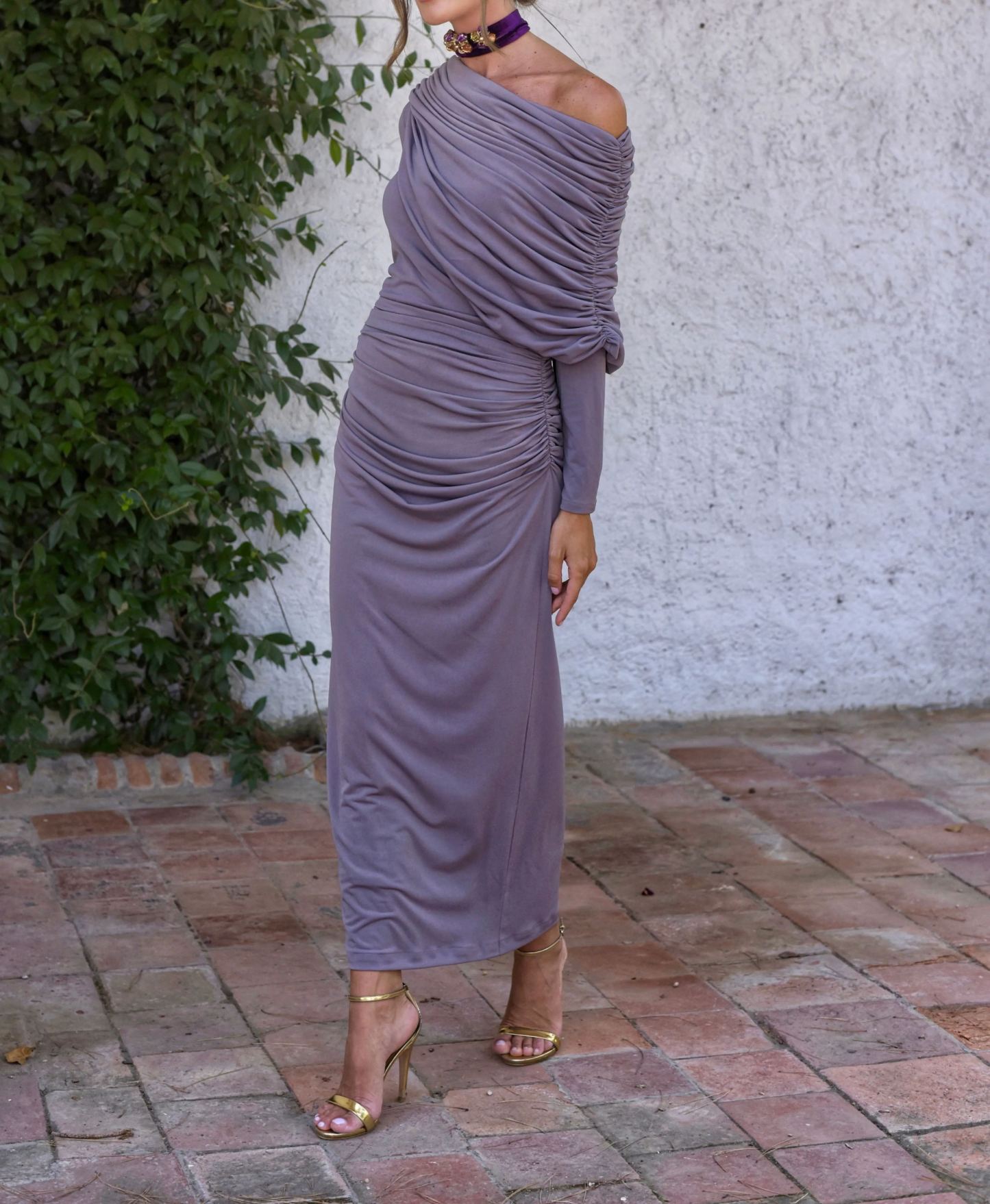 Vestido plomo topo