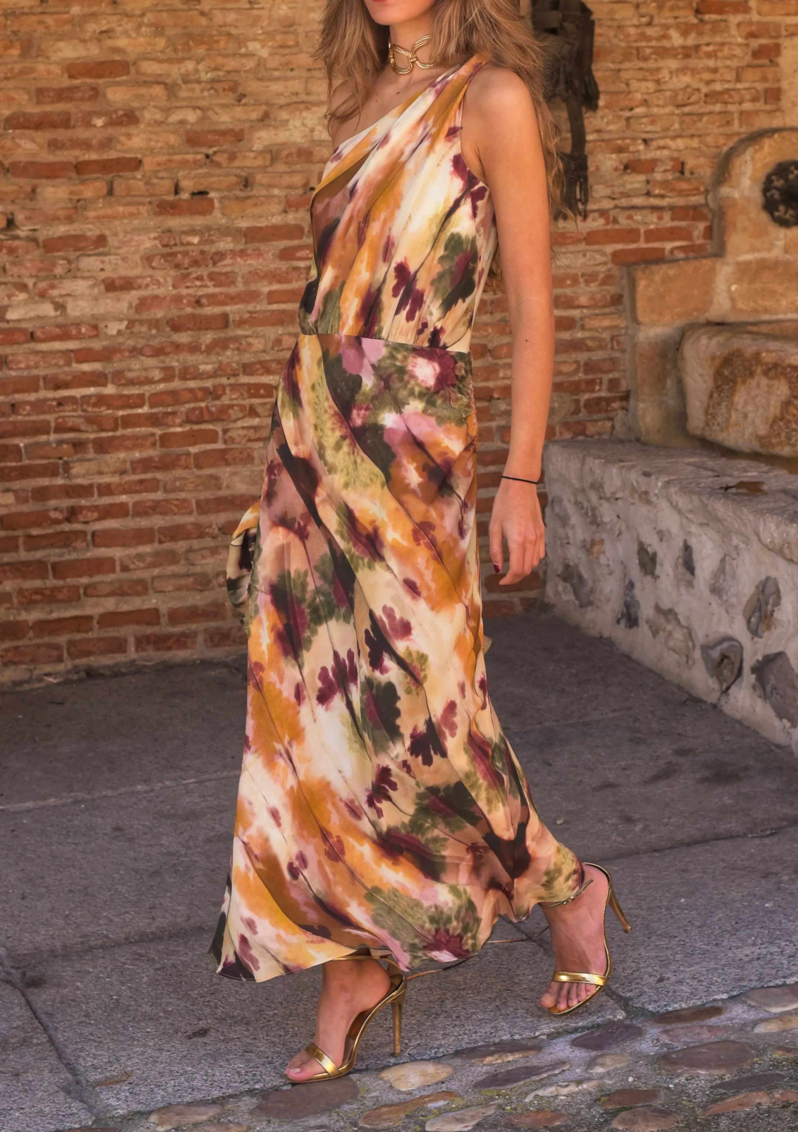Lady Chameleon dress mustard/green