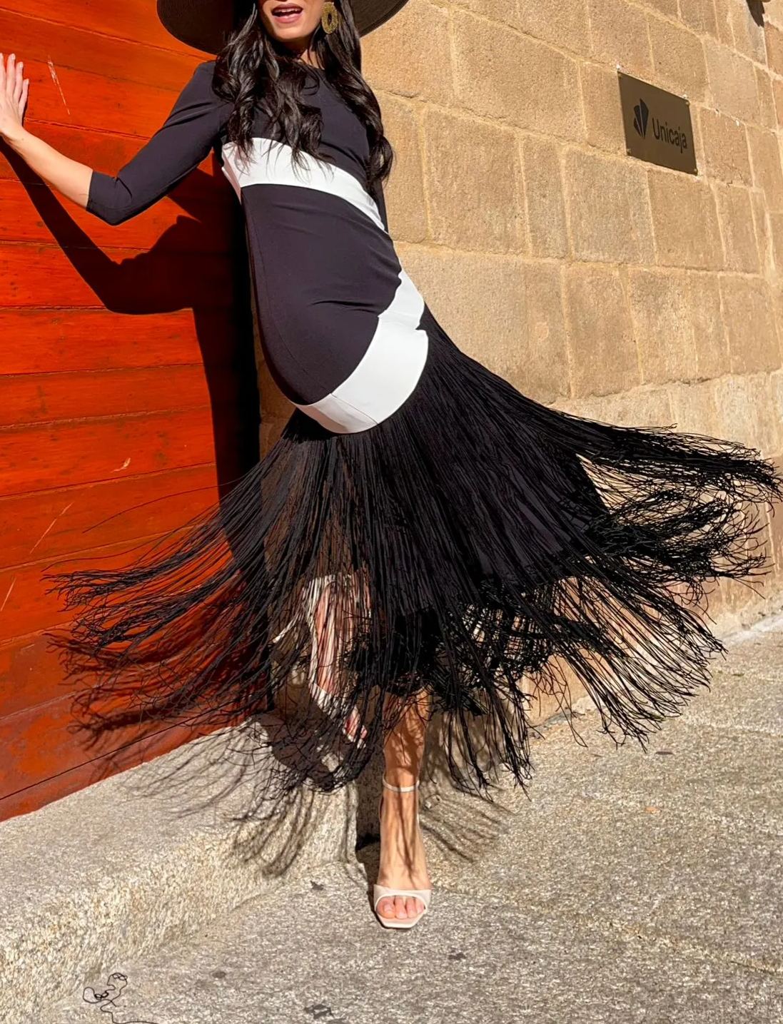 vestido carmen flecos