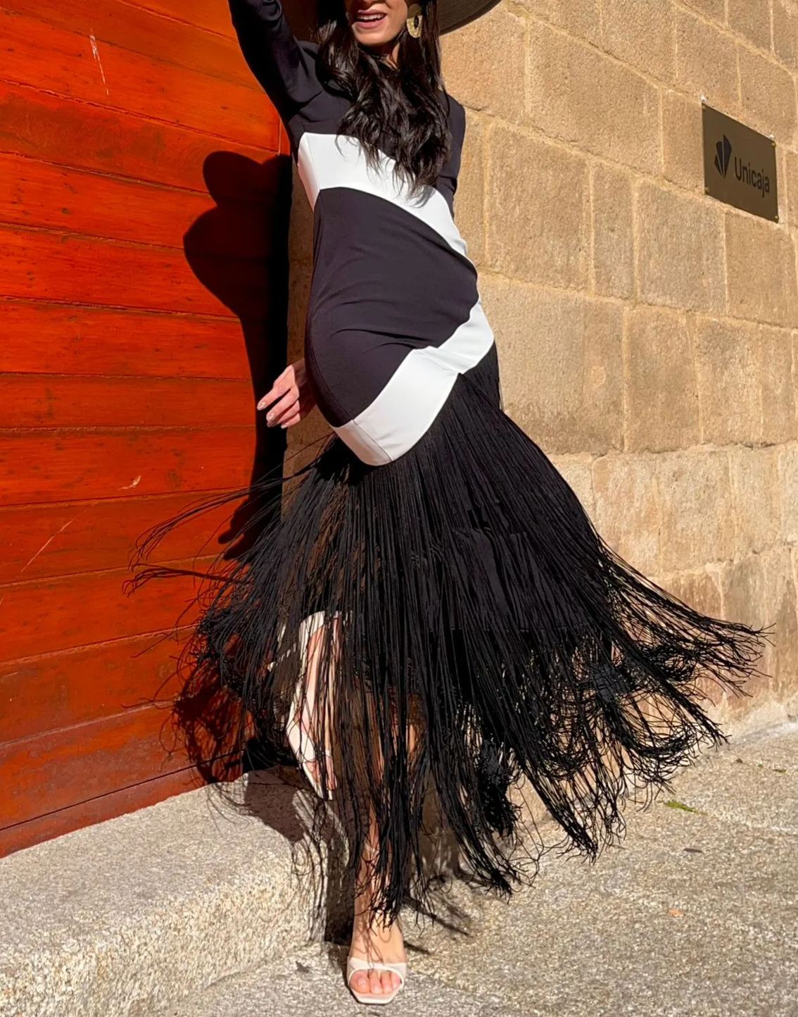 vestido carmen flecos