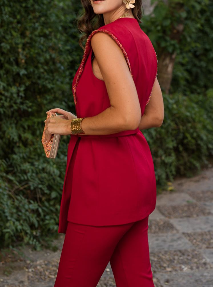 Traje Chaleco  Celine con cinturón