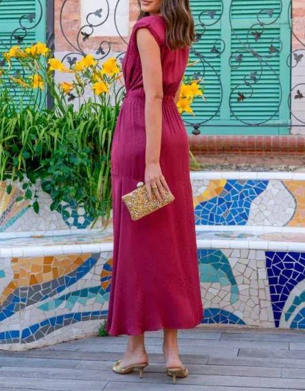 Elegant Deep V Tie-Dress