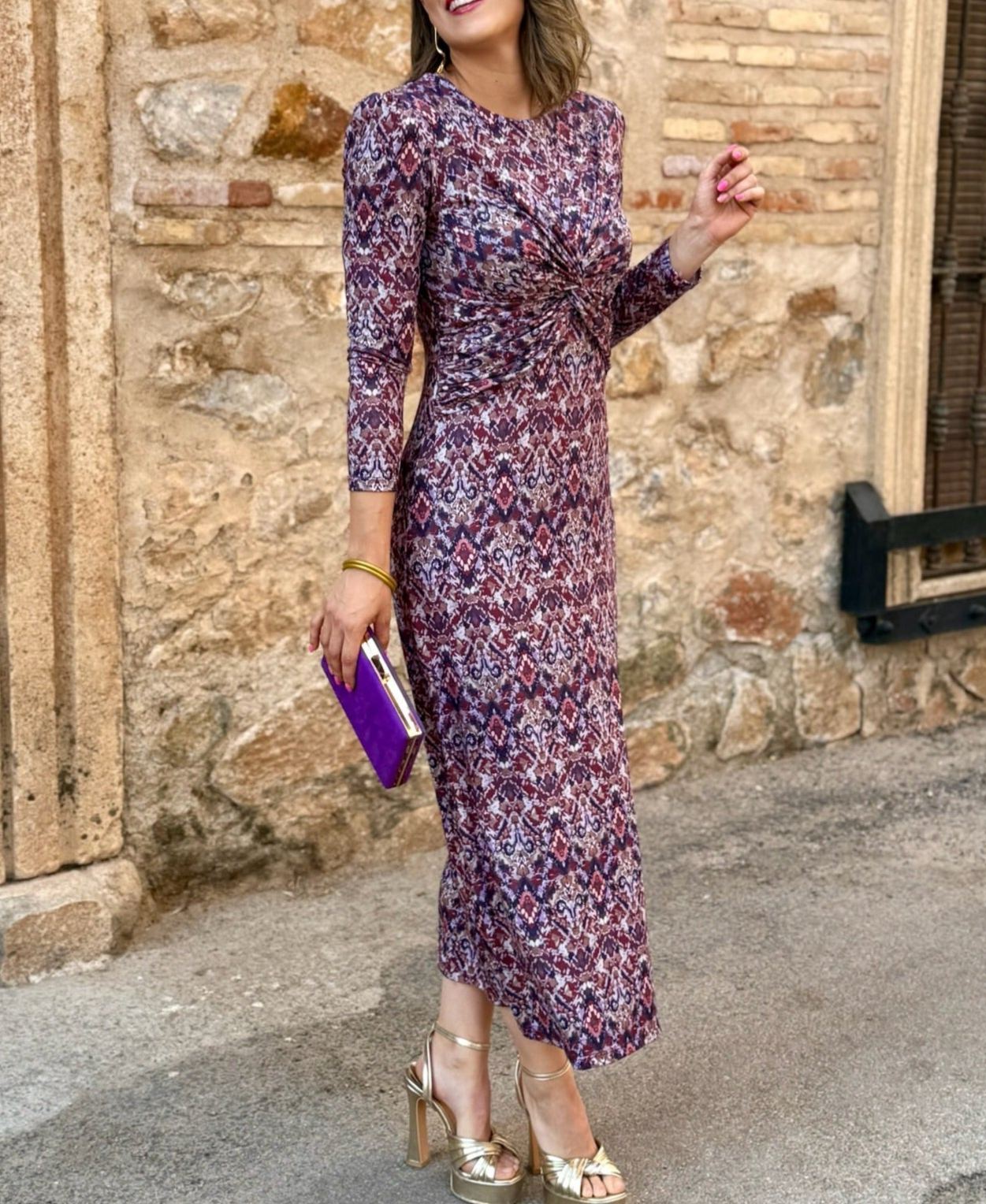 Printed midi dress