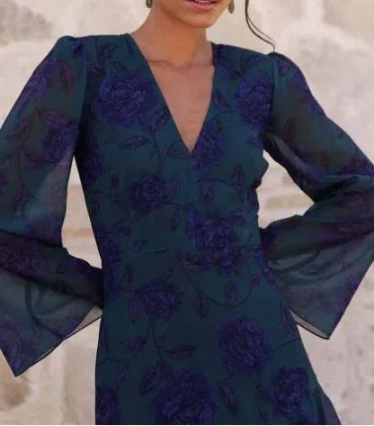 Maroon Floral Dress