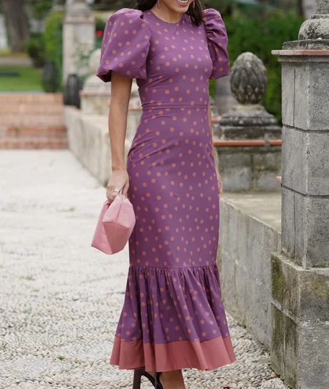 Purple polka dot dress