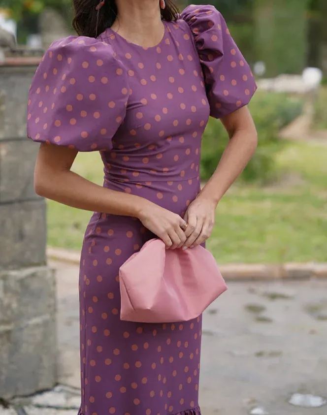 Purple polka dot dress