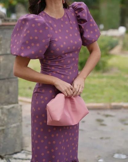 Purple polka dot dress