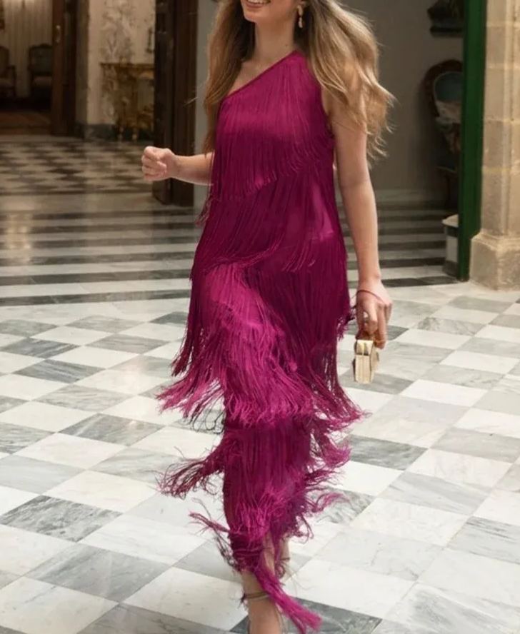 Bougainvillea tassel dress