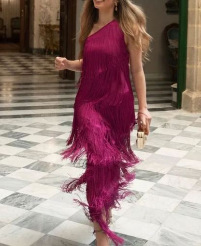 Bougainvillea tassel dress
