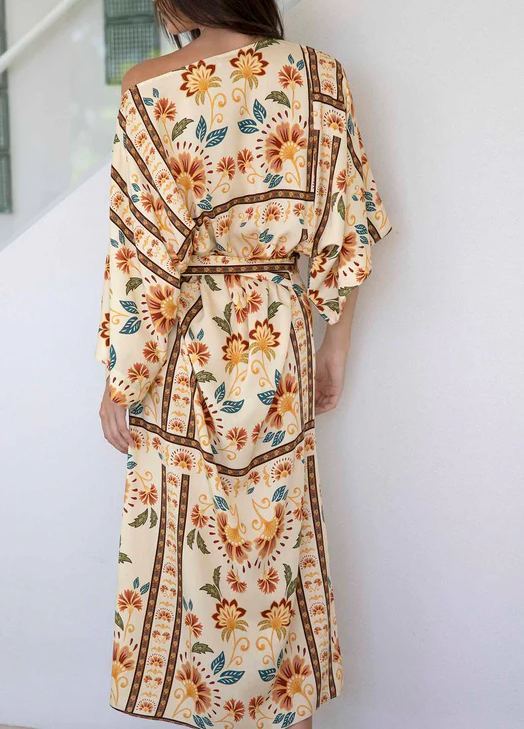 Luminosity Cream Floral Tie Dress