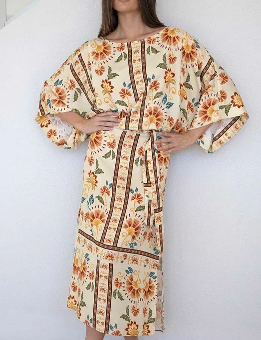 Luminosity Cream Floral Tie Dress