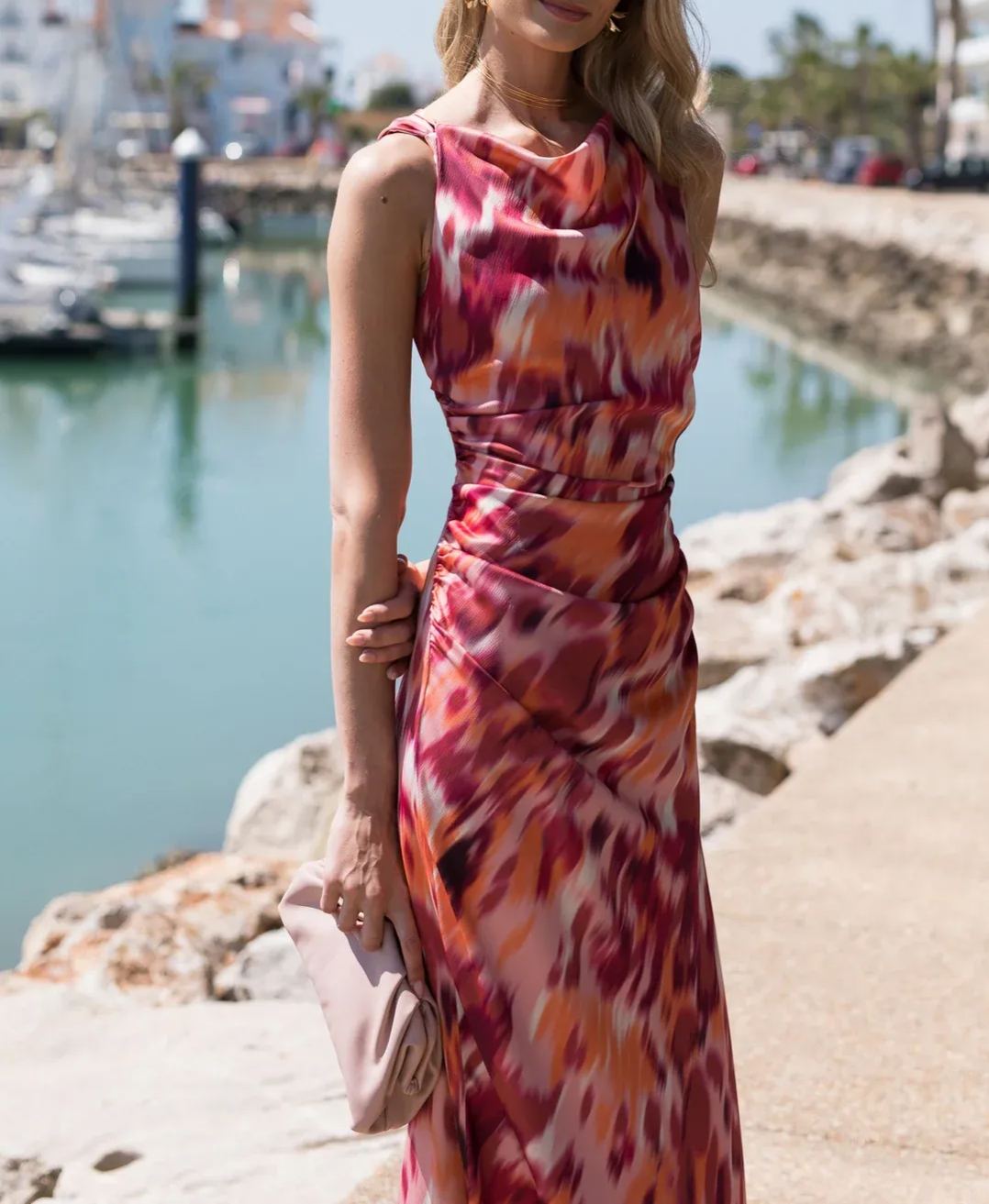 Backless Maxi Dress with Crisscross Design