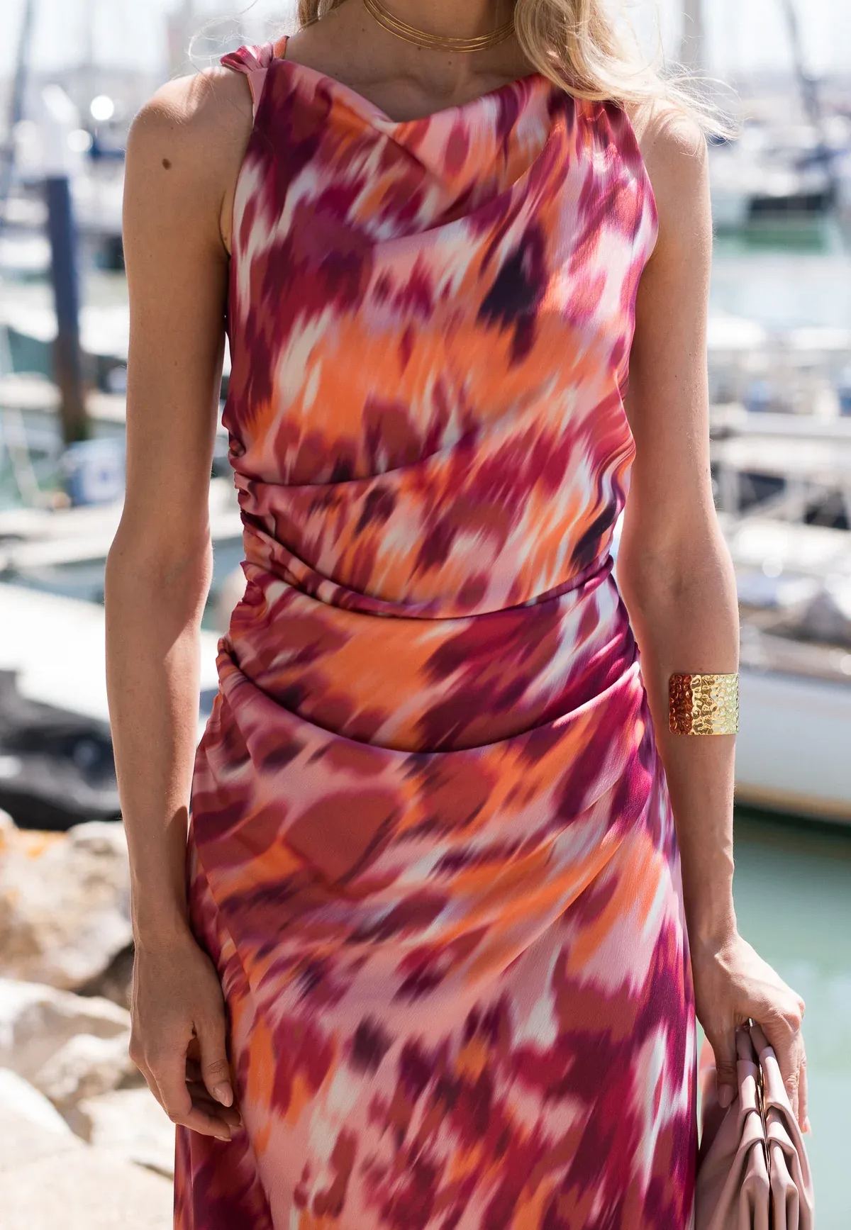 Backless Maxi Dress with Crisscross Design