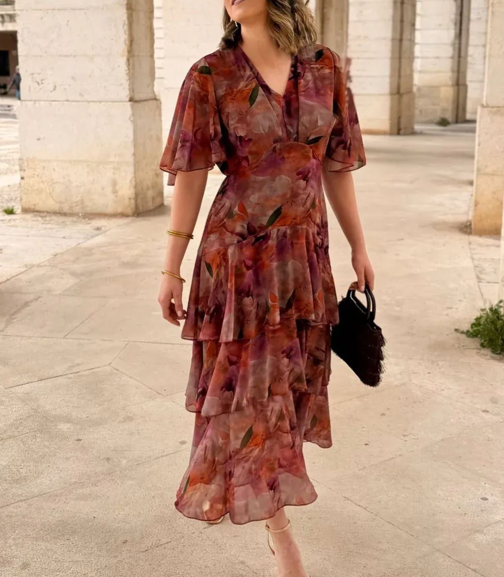 Printed Chiffon Dress