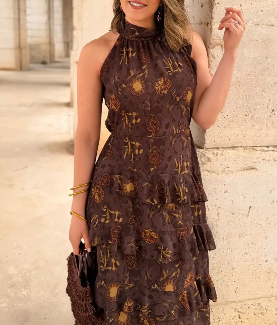 Midi Dress with Ruffles