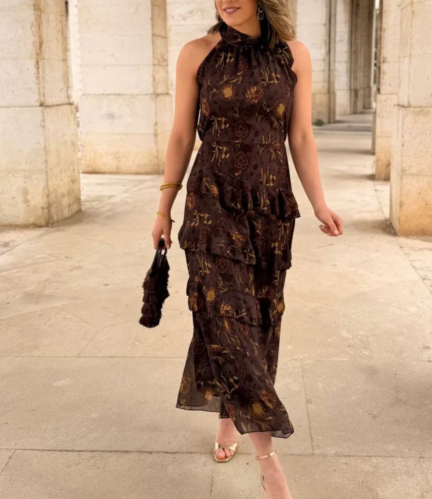 Midi Dress with Ruffles
