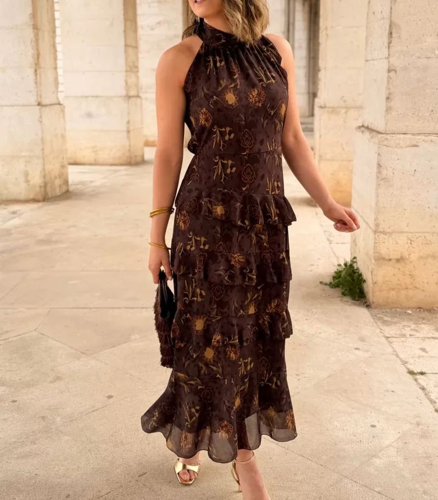 Midi Dress with Ruffles