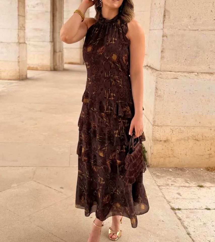 Midi Dress with Ruffles