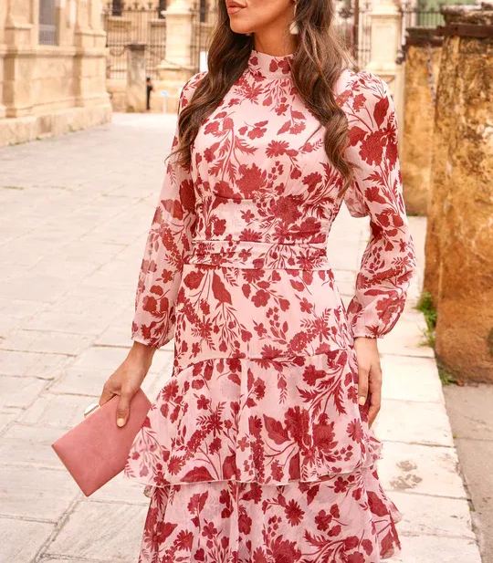 Mabel Dress - Pink/Taupe