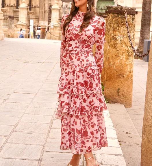 Mabel Dress - Pink/Taupe