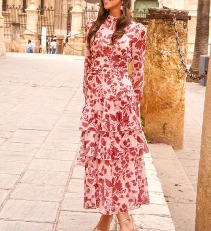 Mabel Dress - Pink/Taupe